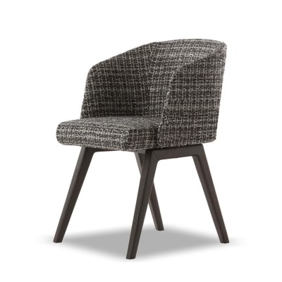 克裏德餐椅北歐簡約現代實木腳布藝皮藝扶手椅