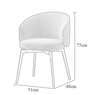 比亞椅簡約現代金屬皮布藝扶手軟包餐椅