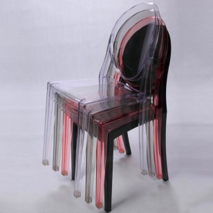 維多利亞幽靈魔鬼椅/透明餐椅洽談椅塑料PC椅子可堆疊放