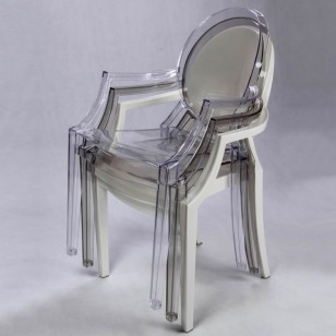 透明扶手餐椅彩色繽紛接待椅可堆疊椅
