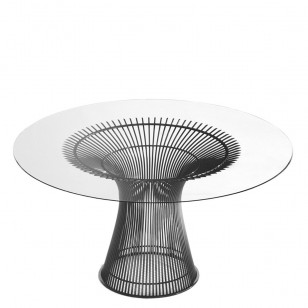 簡約設計師不銹鋼鋼化玻璃圓形桌現代金屬桌子