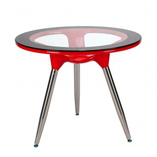 菩提圓桌/長方形桌子設計師簡約鋼化玻璃餐桌