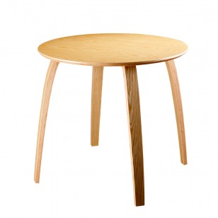 徹納圓桌簡約實木彎板餐桌現代飯桌