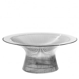 普拉特納茶幾輕奢幾簡約不鏽鋼玻璃圓形幾桌