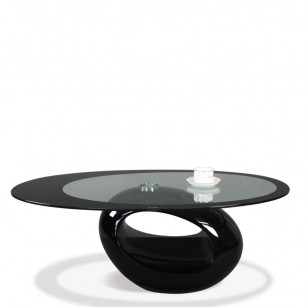 迪拜茶几大孔幾桌簡約現代設計師橢圓玻璃邊幾