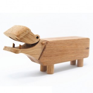 Wooden Hippo木河馬/北歐設計師經典木偶兒童玩具桌面擺件小禮品