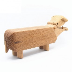 Wooden Hippo木河馬/北歐設計師經典木偶兒童玩具桌面擺件小禮品