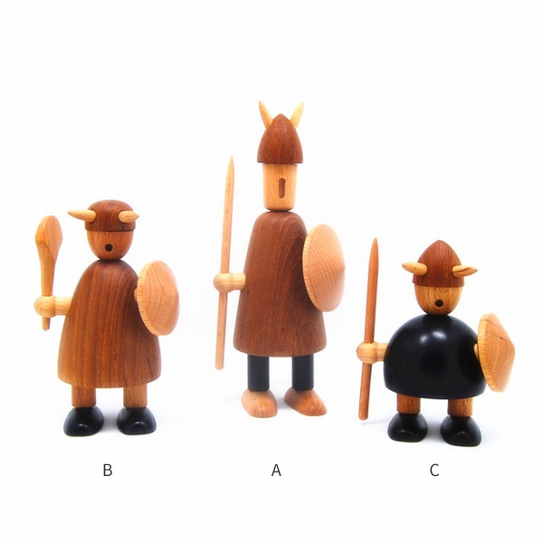 Wooden Viking維京海盜/北歐木雕木偶擺件禮品實木飾品