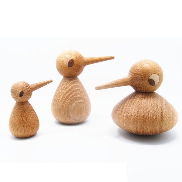 Wooden Birds尖嘴木鳥/北歐丹麥木偶木雕擺件純手工白橡木制擺件