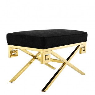 Okura Stool大倉凳輕奢布藝梳妝凳/設計師簡約現代不鏽鋼軟包矮凳