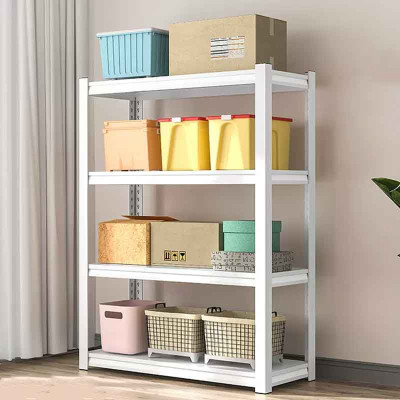 白色/黑色鋼制四層貨架置物架