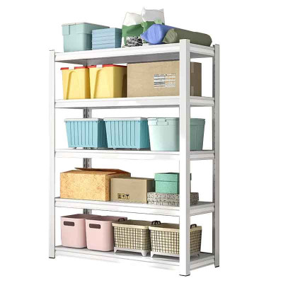 白色/黑色鋼制五層貨架置物架