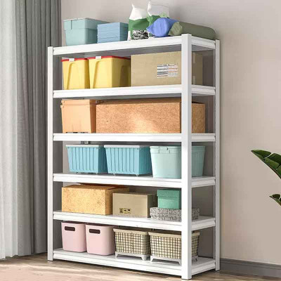 白色/黑色鋼制六層貨架置物架