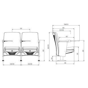 禮堂會議椅(HS- 1203C-2)