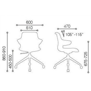 四輪簡約靠背椅可移動椅辦公椅