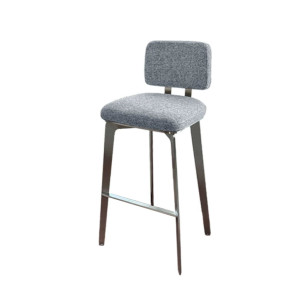北歐風布藝軟墊靠背高腳凳