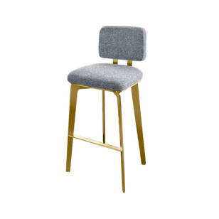 北歐風布藝軟墊靠背高腳凳