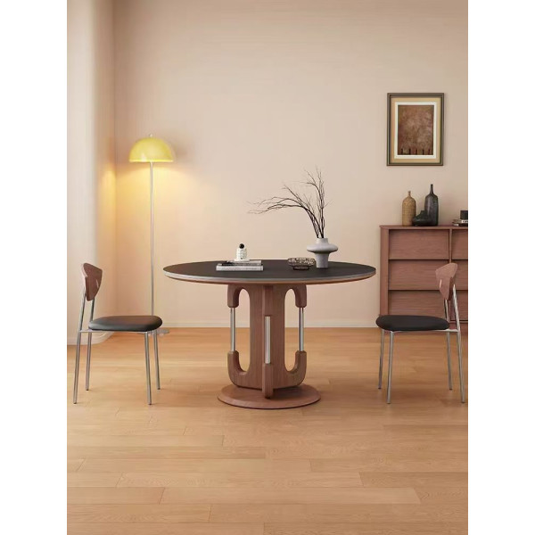 北歐風簡約木質圓桌