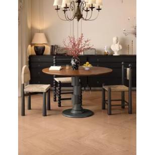 北歐風簡約木質圓桌