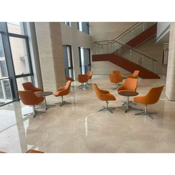 北歐風簡約不鏽鋼腳單人辦公休閒沙發