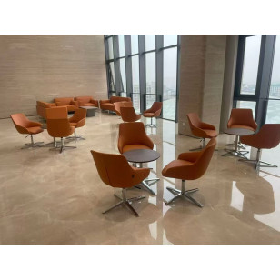 北歐風簡約不鏽鋼腳單人辦公休閒沙發