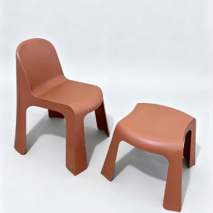 簡約一體注塑成型兒童椅休閒椅