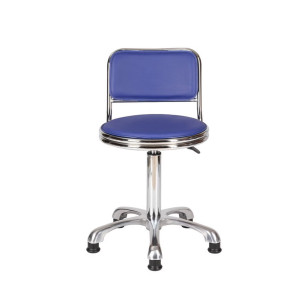 簡約可升降不鏽鋼靠背休閒圓椅