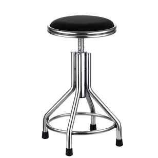 簡約可升降皮藝不鏽鋼圓凳