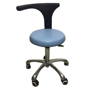 簡約可升降帶輪不鏽鋼L背圓凳