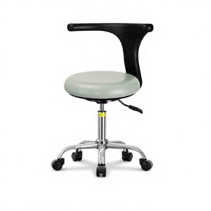 簡約可升降帶輪不鏽鋼L背圓凳