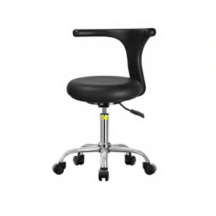 簡約可升降帶輪不鏽鋼L背圓凳