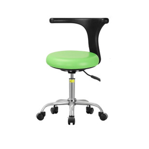 簡約可升降帶輪不鏽鋼L背圓凳