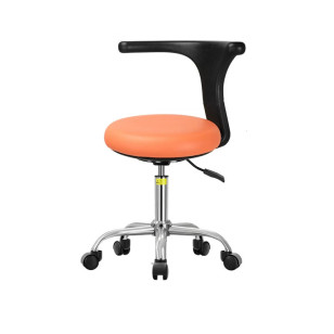 簡約可升降帶輪不鏽鋼L背圓凳