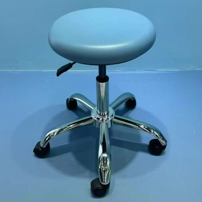 簡約可升降帶輪不鏽鋼圓凳