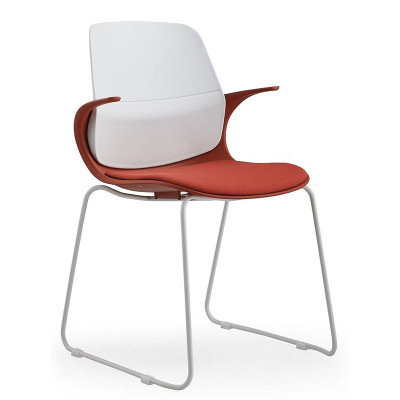 簡約帶把手布藝軟墊休閒椅