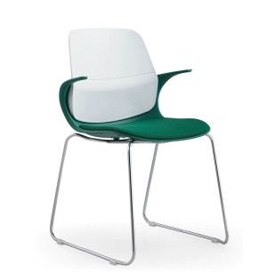 簡約帶把手布藝軟墊休閒椅