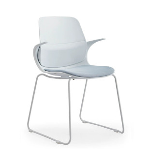 簡約帶把手布藝軟墊休閒椅