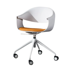 簡約不鏽鋼可移動升降軟墊休閒辦公椅