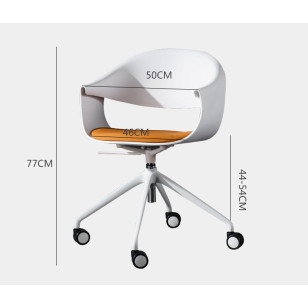 簡約不鏽鋼可移動升降軟墊休閒辦公椅