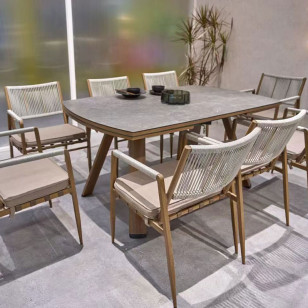 簡約木質可旋轉餐桌茶几