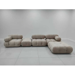 歐美風簡約布藝毛絨梳化