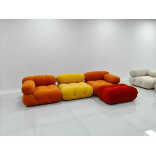 歐美風簡約布藝毛絨梳化