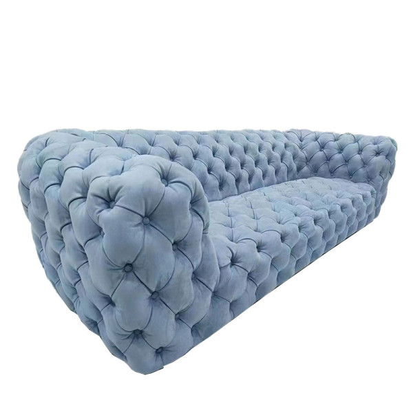 純色多人布藝沙發