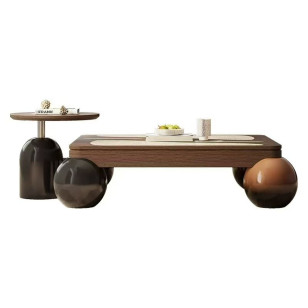 創意木製高矮茶几組合