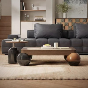 創意木製高矮茶几組合