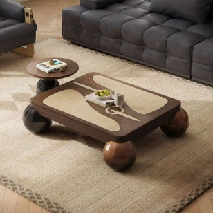 創意木製高矮茶几組合