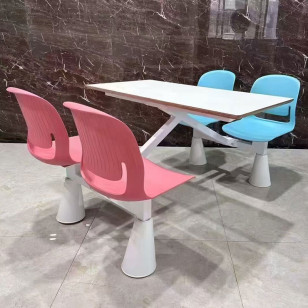 簡約連體餐桌椅