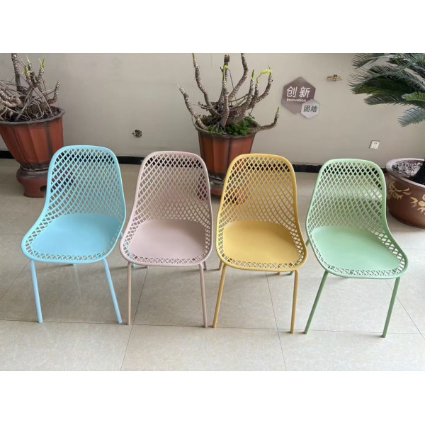 金屬網背休閒椅