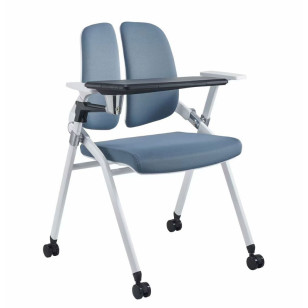 帶寫字板滑輪可折疊培訓椅