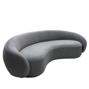 簡約月形灰色多人沙發
